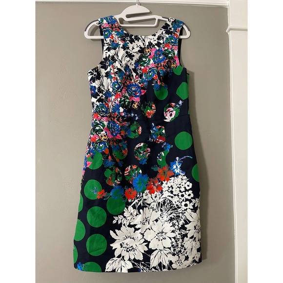 Maeve Dresses & Skirts - Maeve Anthropologie Womens Floral Polka Dot Mixed Print Open Back Dress Size 8